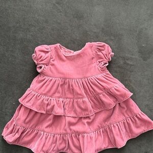 Janie and Jack Pink Velvet Tiered Ruffle Dress